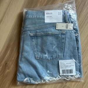 Agolde Light Blue Denim Jean Shorts